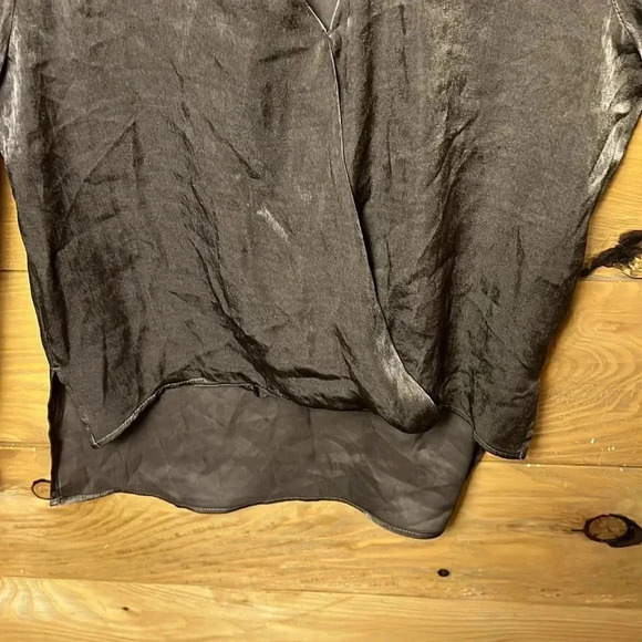 Krisa by revolve‎ women’s wrap surplice blouse, brown, long sleeve XS Oversized - Picture 5 of 12